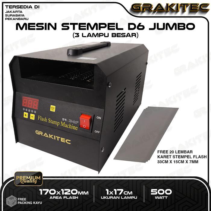 TERMURAH Mesin Stempel Flash D6 JUMBO Area Flash 17x12CM / 3 Lampu KUALITAS