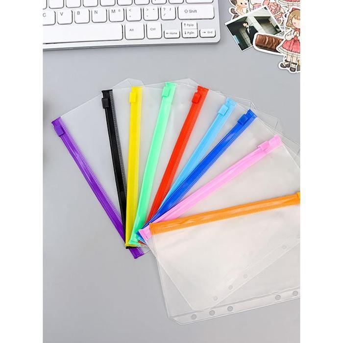 ziplock binder a6-a5/zipper bag A6-A5/Binder Divider/Serbaguna Pouch Zipper Ziplock Warna