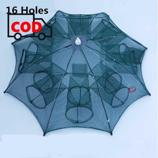 TERLARIS Perangkap Bubu Payung 16 Lubang Alat Jaring Pancing Kurungan Jala Ikan Udang Kepiting