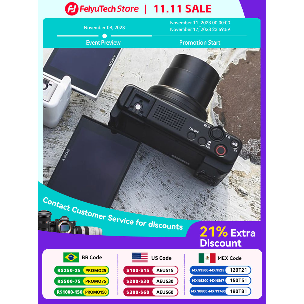 SONY ZV-1M2 ZV1II Portable Digital Camera 4K Video with Wide-Aperture Motorized Zoom Lens for VLOG Y