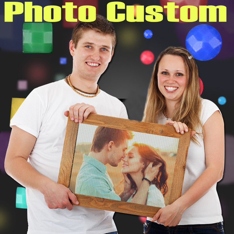 HOMFUN Diamond Painting Photos Custom Square/Round Picture of Rhinestones Diamond Embroidery