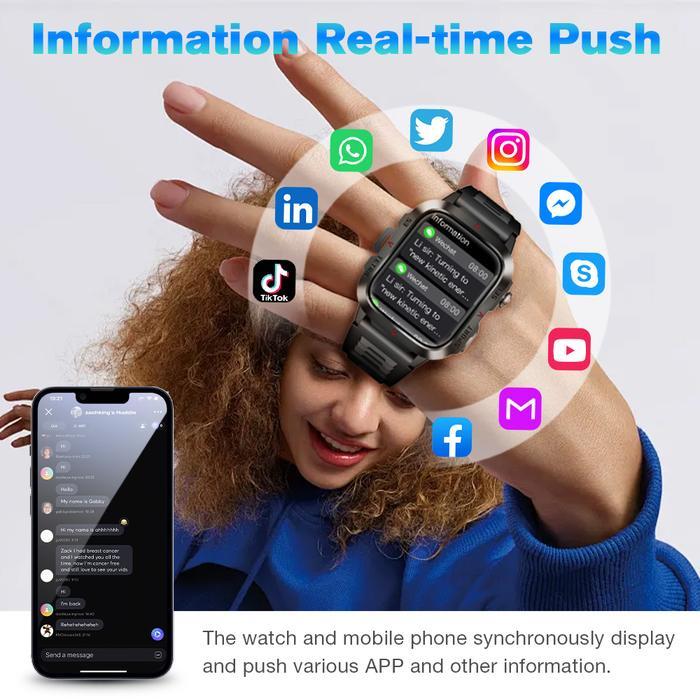 Aolon Tetra S3 Smart Watch Bluetooth call watch 100+ sports modes Jam Tangan Pria Social media