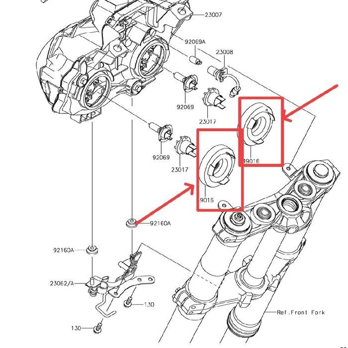 Karet Seal Cover Sil Headlamp Head Lamp Reflektor Lampu Depan Kawasaki Z900 Z 900 Lama Original