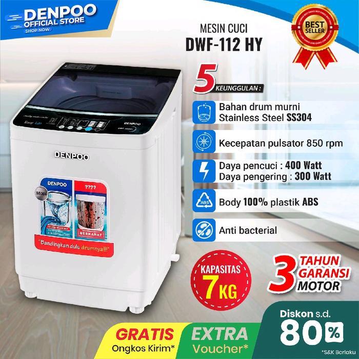 MESIN CUCI 1 TABUNG DENPOO DWF 112HY - 7 KG