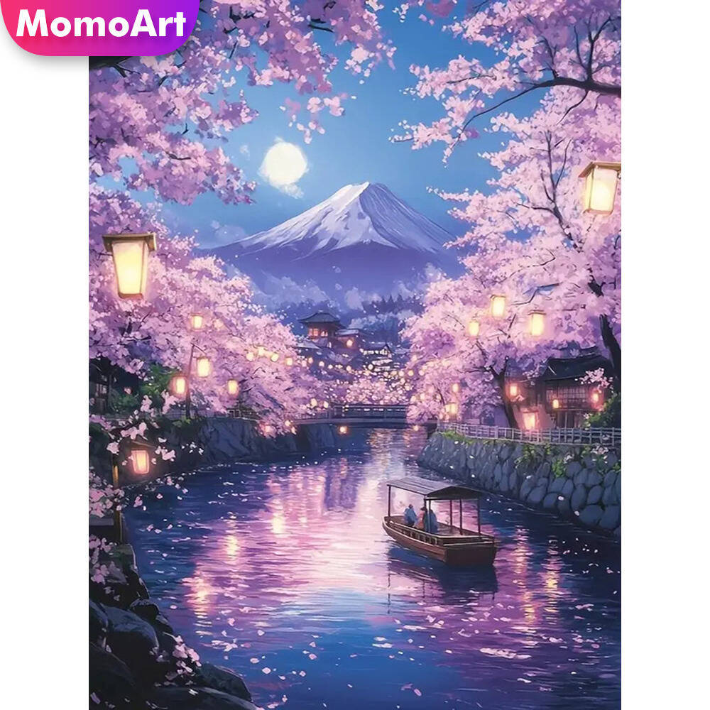 Momoart Diamond Painting Mountain Landscape Picture Of Rhinestones Tree Diamond Mosaic Rr Diy