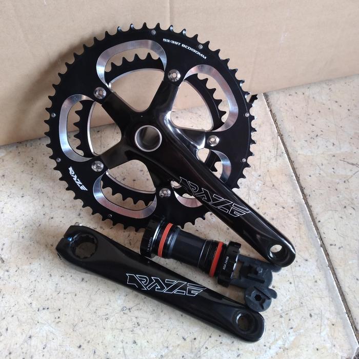Meroca Bike - Gir Crankset Crank Set Raze Hollowtech 2 Ht2 Alloy 53T 39T Bcd 130Mm 2 Speed Double