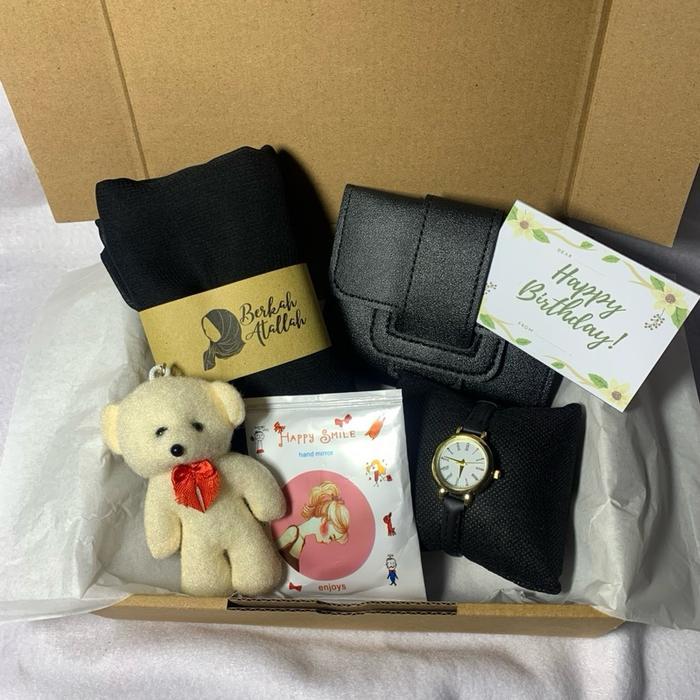 Hampers Jilbab F , Hampers Kado Ulang Tahun Cewe , Wisuda Wedding Hari Ibu Lebaran, Gift Box Hijab