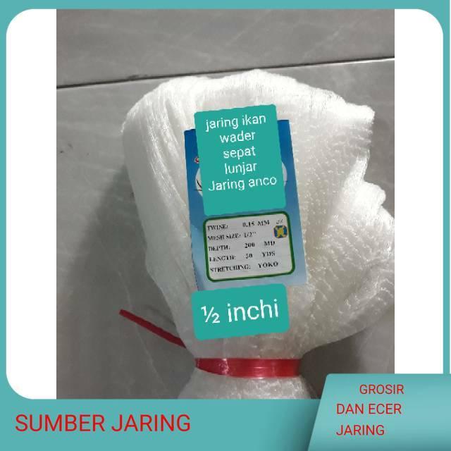 TERLARIS JARING IKAN 1/2 INCHI JARING NELAYAN JARING IKAN WADER IKAN SEPAT IKAN LUNJAR JARING ANCO