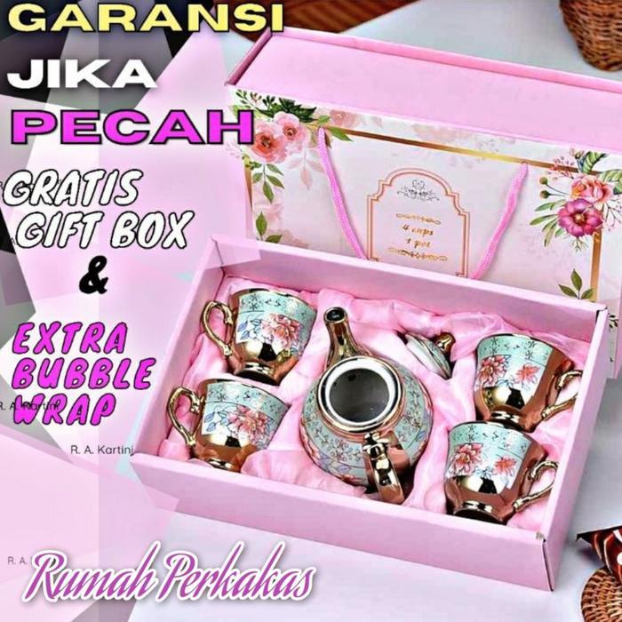 Vicenza Luminarc - Parcel Ramadhan Lebaran Set Teko Cangkir Keramik Peralatan Minum