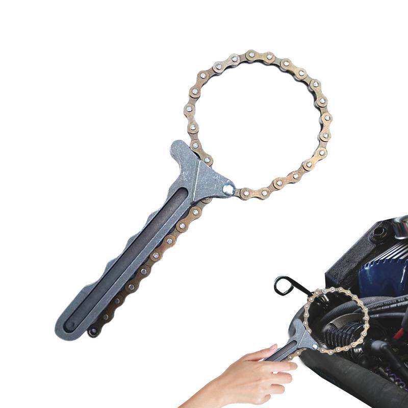 Chain Type Oil Filter Wrench Heavy Duty Chain Wrench For Pipe Fittings Adjustable Efficient Oil
