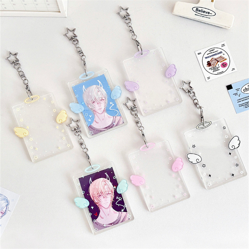 3 Inch Angel Wings Cute Card Holder K-Pop Idol Album Postcard Collector Card Organizer Card Holder