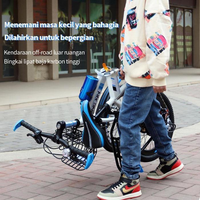 sepeda lipat 18/20 inci Sepeda gunung anak / Sepeda rem cakram ganda off-road 6 kecepatan Roda
