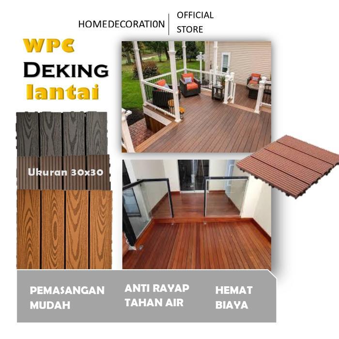 Lantai Tile Deking Wpc Outdoor 30x30cm untuk Lantai Anti air Set Pvc