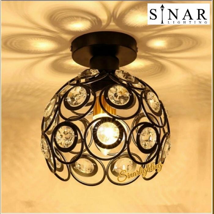 LAMPU PLAFON CEILING MINIMALIS KRISTAL BULAT