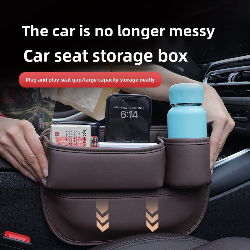 For Volvo S60 V60 P3 2010~2018 Car Seat Gap Filler Storage Box With Cup Holder Multipurpose Sundries
