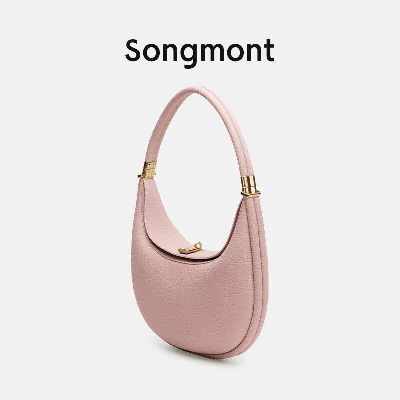 Songmont Women Shoulder Bag Crescent Soft Leather Elegant Commuter Off The Street Versatile Niche