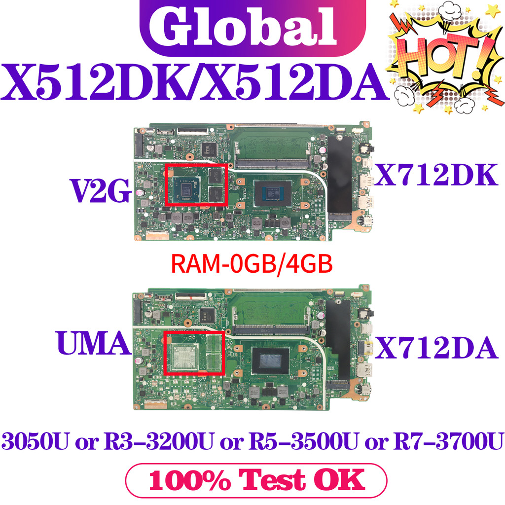X512Da Mainboard For Asus Vivobook X512Dk M5050Da F512D A512Da A512Dk S512Da X712Da X712Dk Laptop