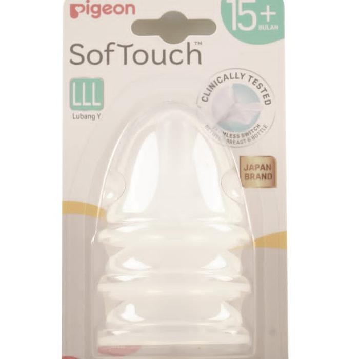 (3PCS Blister) Nipple PIGEON SofTouch TM Nipple size LLL 15M+ Ori Pigeon Bayi