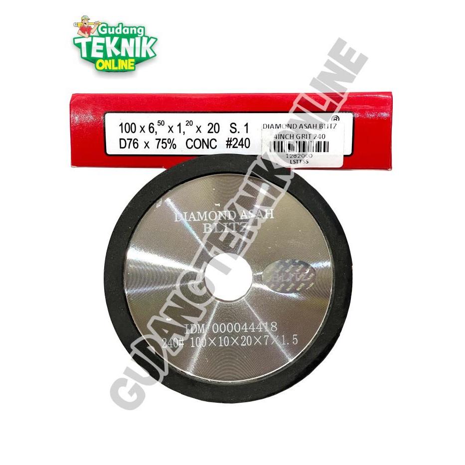 Blitz 100Mm Diamond Wheel Asah 4" Grit 240 Batu Gerinda Asah 4 Inch Terlaris