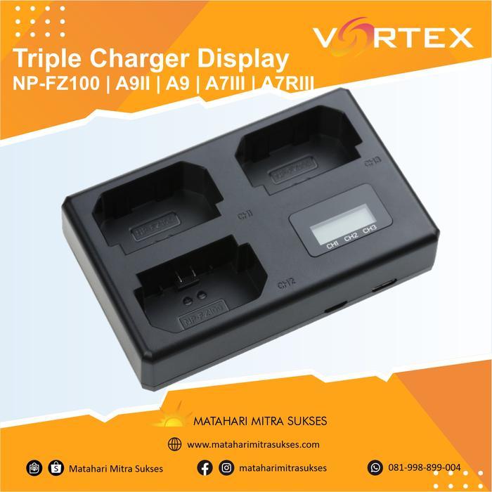 Battery Charger NP-FZ100 Triple Port with LCD