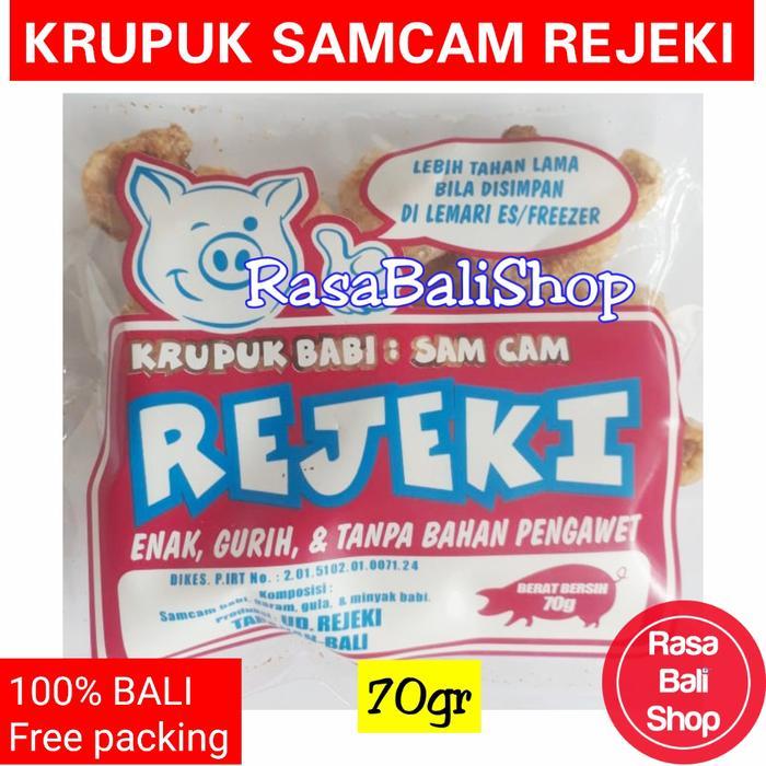 Samcan Rejeki 70Gr, Kerupuk Rejeki, Babi Rejeki, Rambak Babi Rejeki