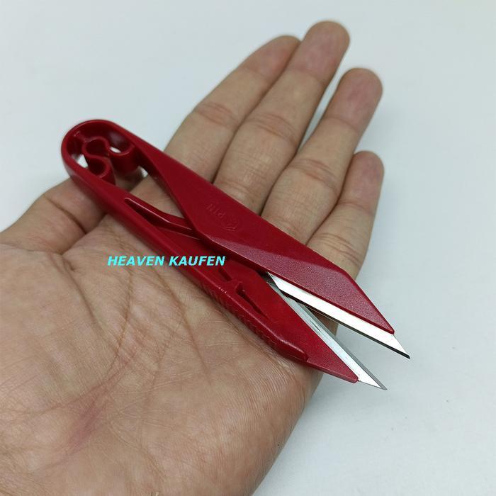 Gunting Cekris Benang Jahit Thread Trimmer Stainless Steel Maroon