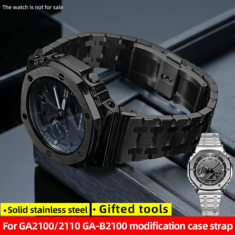 Ga2100 Metal Case Bezel Watch Strap Kit For Casio G-Shock Ga-2100/2110 Ga-B2100 Gm2100 Replacement