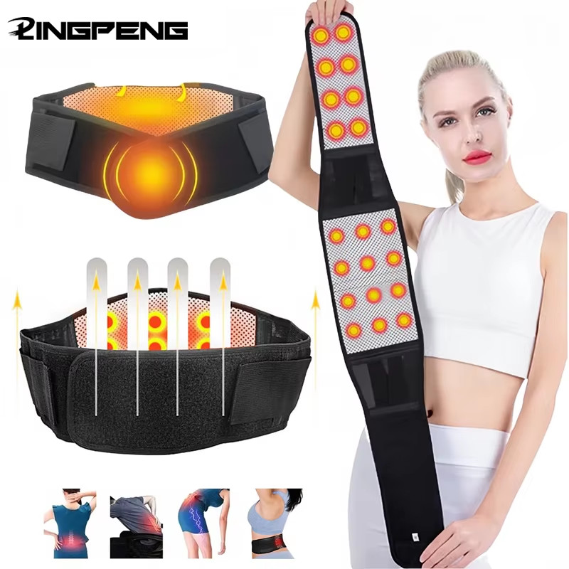 1Pc Adjustable Self-Heating Magnetic Therapy Back And Waist Support Belt, Waist Massage Belt Sports