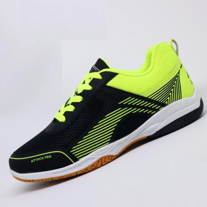 Sepatu Badminton Pria Hijau Stabilo Attack Pro Olahraga Sport