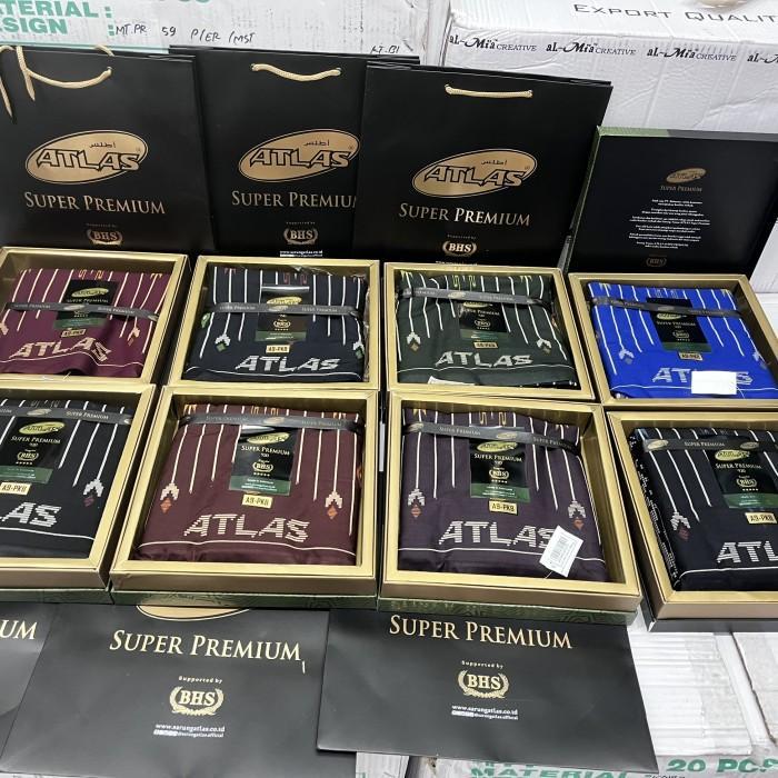 Sarung Atlas Super Premium 920 motif BHS - Sarung Atlas Premium BHS - Sarung Hitam motif BHS