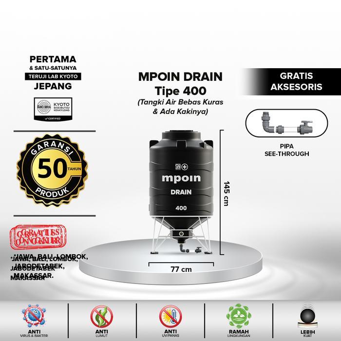 Tangki Air / Tandon / Toren MPOIN PLUS DRAIN 400 Liter