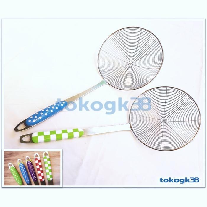 Saringan Stainless Motif Polkadot / Dadu 20 cm