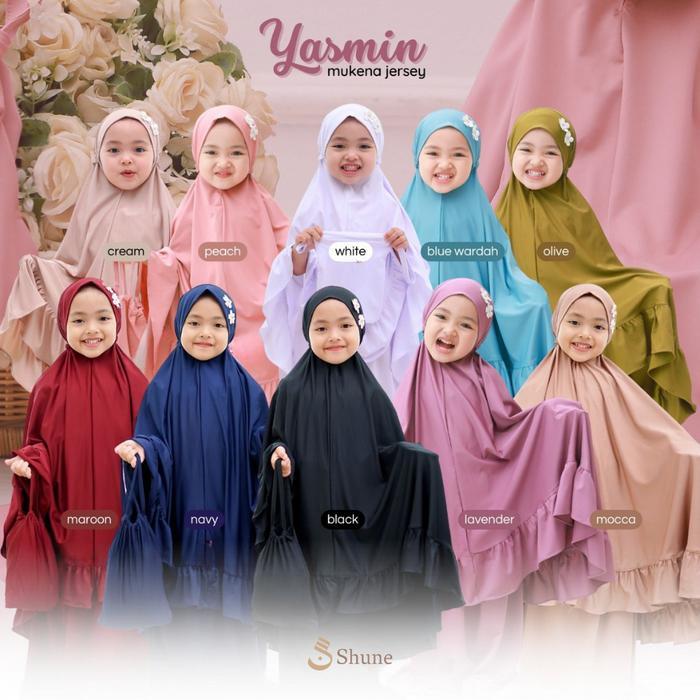 YASMIN SHUNE MUKENA ANAK JERSEY ZOYA PREMIUM POLOS MUKENA ANAK BASIC POLOS