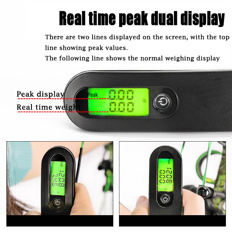 Archery 110lbs LED Bow Scale Dynamometer Measuring Instrument Test for Comound Recurve Bow Draw