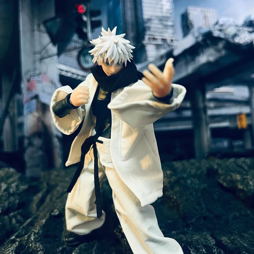 Shf 1/12 Scale Action Figure White Coat Lantern Pants with Scarf Jujutsu Kaisen Gojo Satoru Clothes