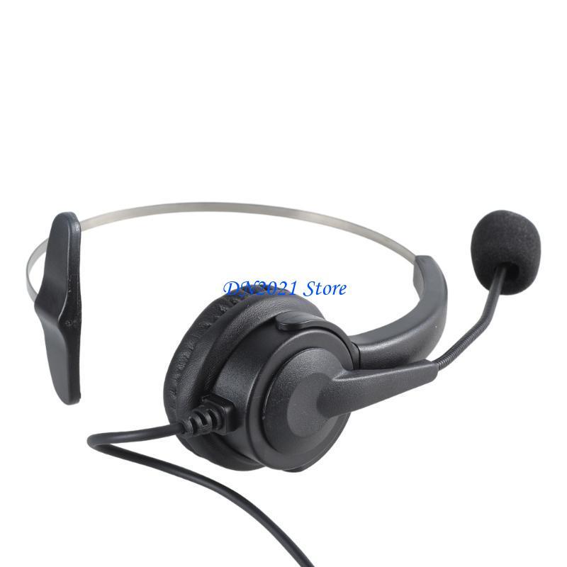 F3KE 4-Pin RJ11 Monaural Corded Operator Call Center Telephone Headset Headphone BK