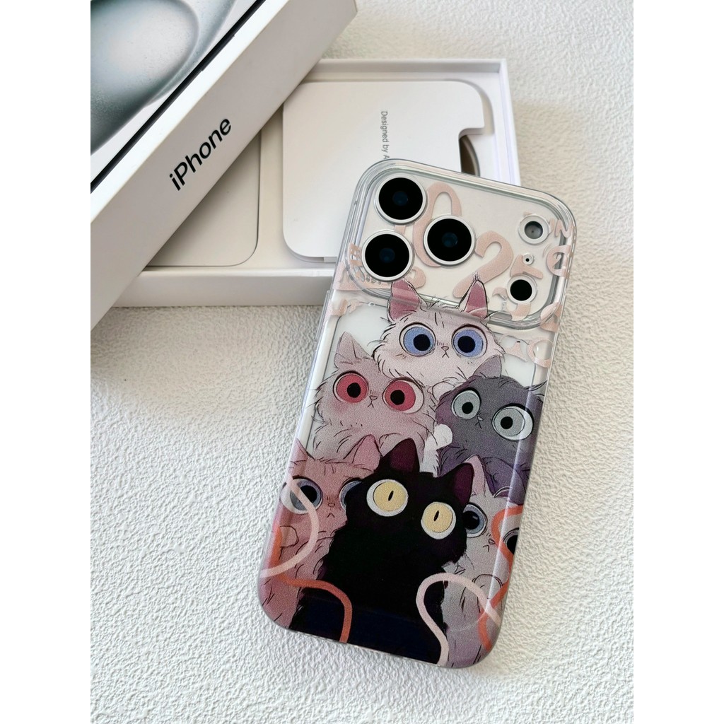 Aesthetic Kucing Lucu Case Untuk Iphone 17 Air 17 Pro Max 16 Pro Max 12 Mini 11 7 8 Xr 16E X Xs 15 P
