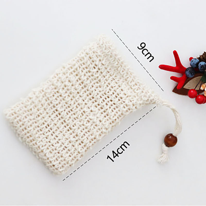 Natural Ramie Jute Foaming Net Handmade Soap Bag Can Be Hung Beam Mouth Soap Bag Eco Friendly Mesh