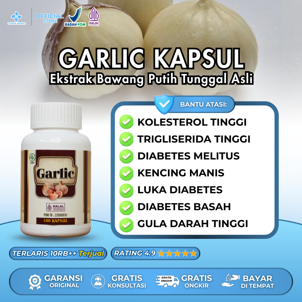 Walatra Kapsul Black Garlic Asli 100% Ekstrak Bawang Hitam Tunggal Obat Kebas Kesemutan Dewasa Isi 1