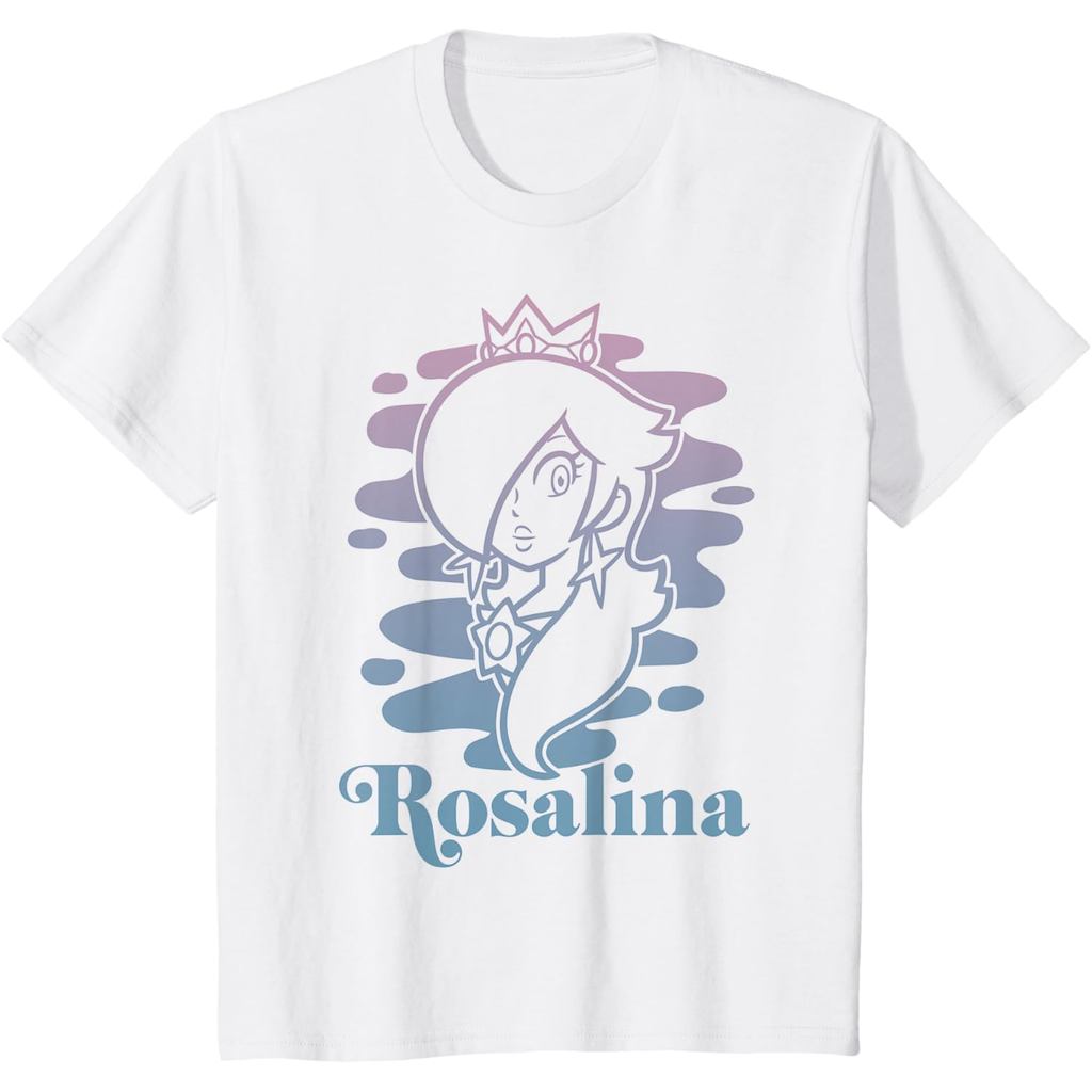 Renia Kaos Anak dan Dewasa 24s Super Mario Rosalina Gradient Outline Portrait T-Shirt Catton Combed