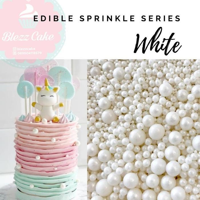 Edible sprinkle mutiara putih trimit bisa dimakan