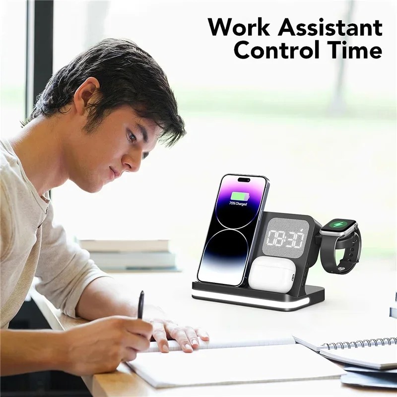 6 In 1 Wireless Charger Stand For iPhone Samsung S23 S22 Ultra Note Fold Galaxy Watch 5 4 Active