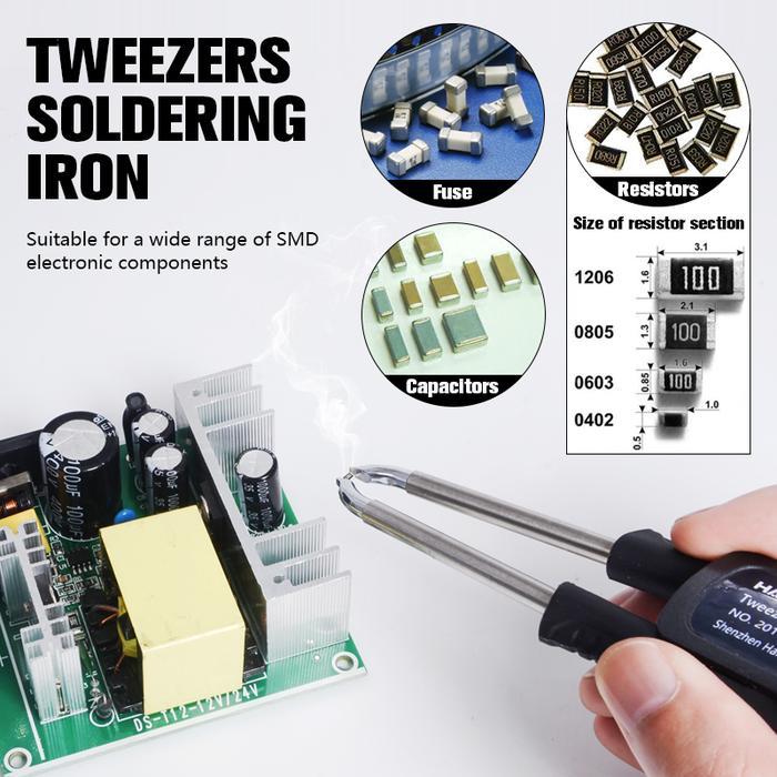 HANDSKIT PORTABLE TWEEZERS T12 SOLDERING STATION FOR SMD ELECTRONIC COMPONENTS REPAIR CHIP