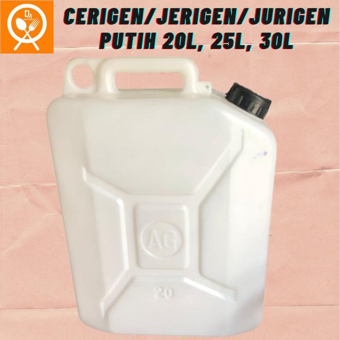 DM - Jerigen Jurigen Cerigen Plastik Putih Tebal Tempat Wadah Nampung Air 20Liter 25Liter 30Liter 20