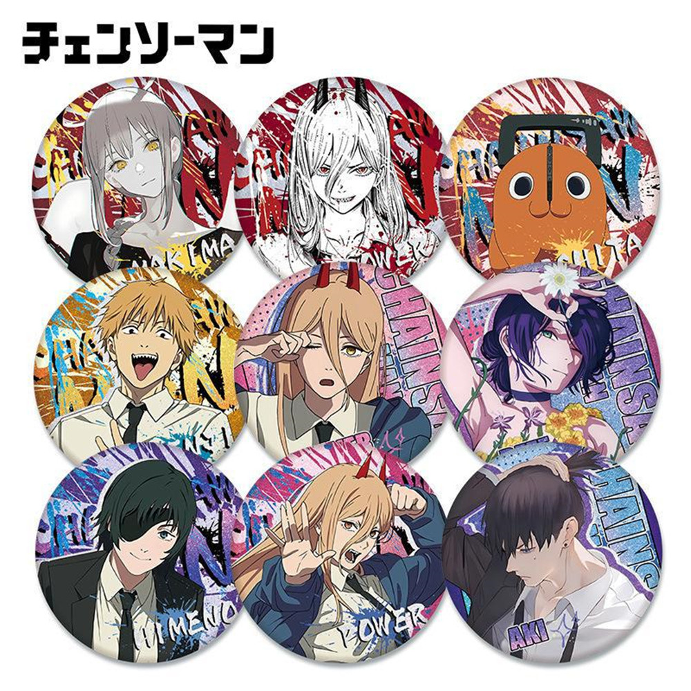 Anime Chainsaw Man Denji Pochita Makima Hayakawa Aki Power Himeno Higashiyama Kobeni Cosplay Badge