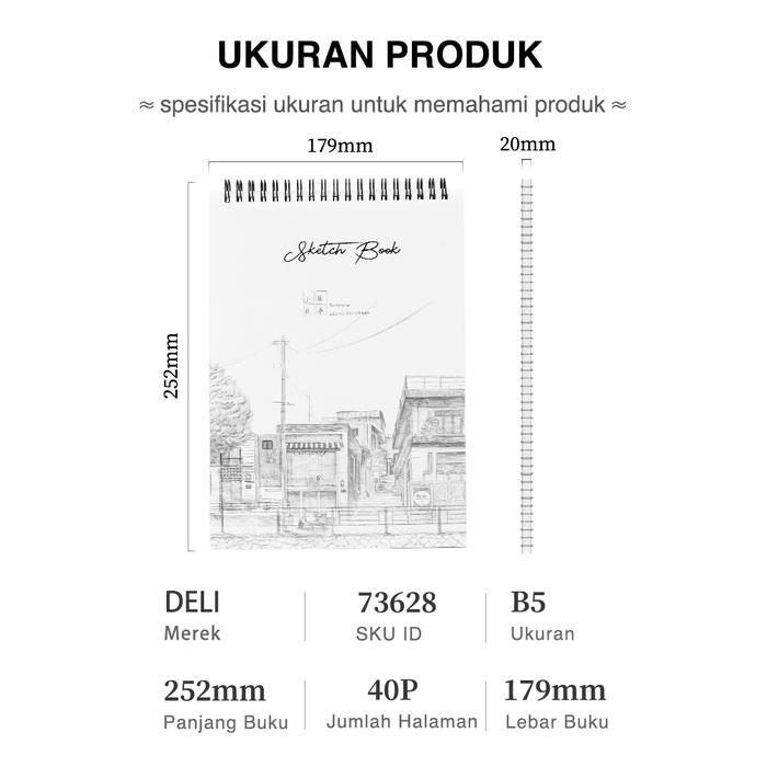 Deli Buku Gambar & Sketsa Size B5 Vertikal 40 Halaman 73628