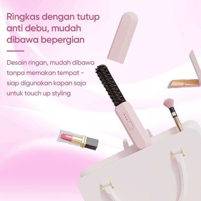 Sisir Catok Pelurus Rambut Elektrik Pelurus Hair Straightener Brush Sisir Catokan Pelurus Rambut