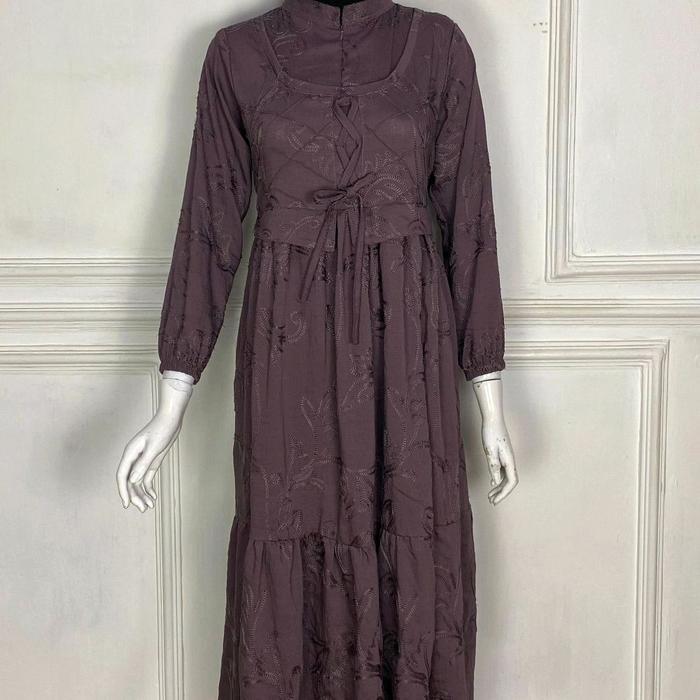 Outfitbymeta Almira Dress Katun Bordir Premium Gamis Bordir Mewah Gamis Daily Kondangan Pasti Diskon