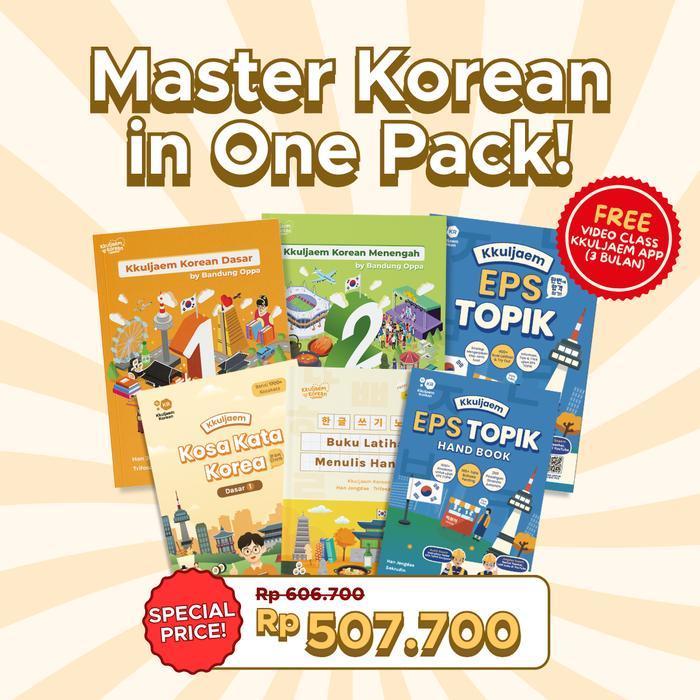 [PAKET MASTER EPS TOPIK] 6 BUKU: HANGEUL + DASAR + MENENGAH + KOSAKATA + EPS TOPIK + HANDBOOK EPS