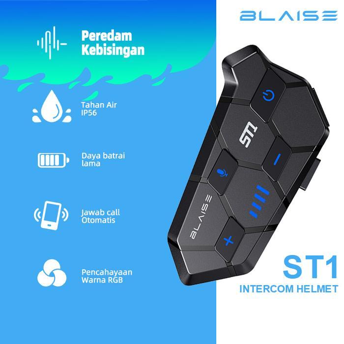 Blaise St1 Headset Helm Bluetooth/ Headphone Helm Bluetooth/Intercom Motor/ Headset Bluetooth Helm